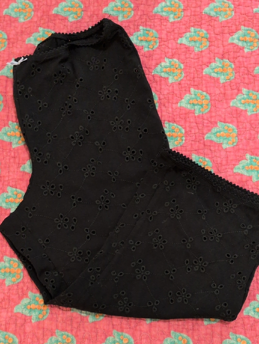 FP Intimate : Black Eyelet Lace Bottoms- Size Large. Waist Is 15in & Stretchy